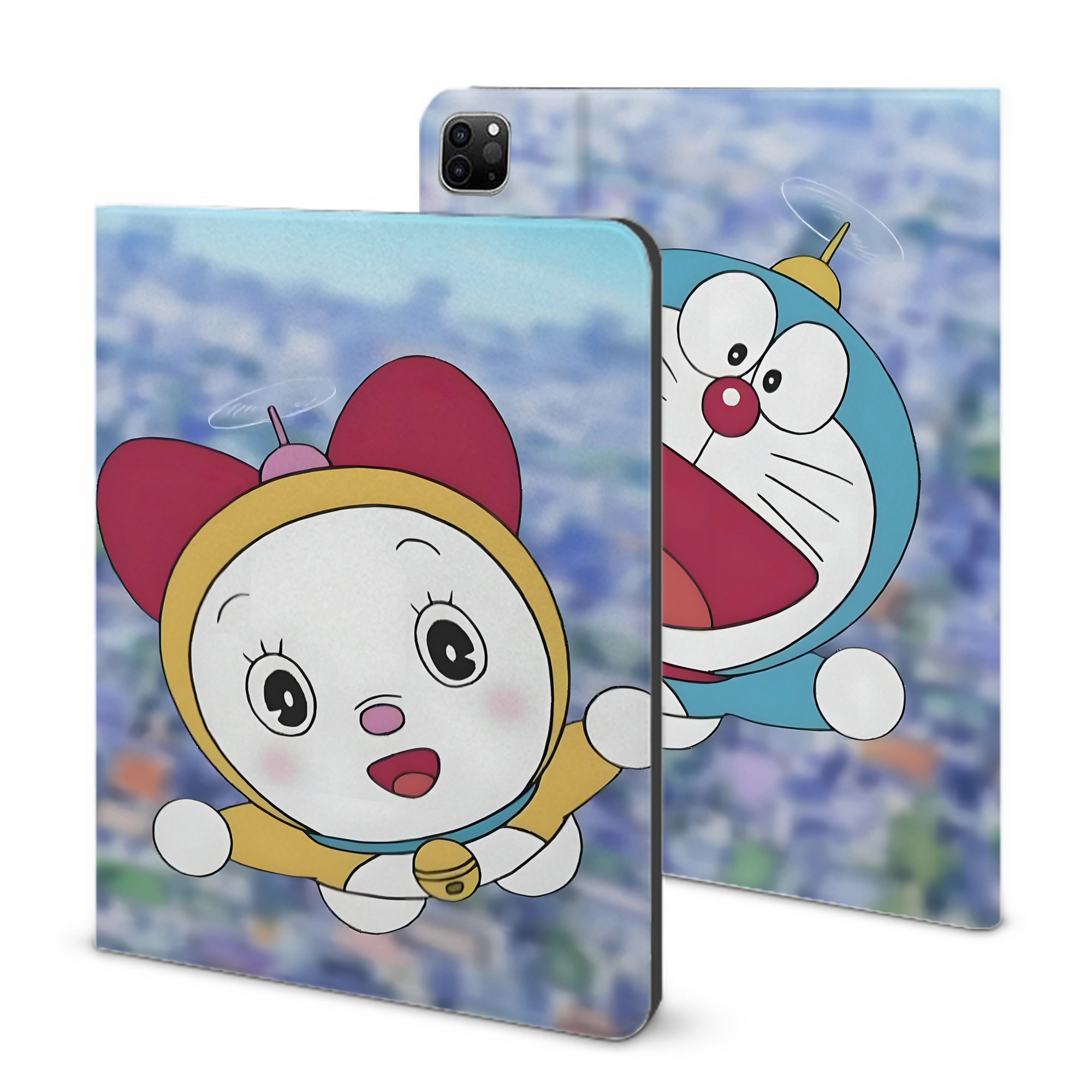 （画像用） ドラえもん Doraemon IPad ケース ブック型 PUレザー TPU 耐衝撃 軽量 薄型 ペン収納なし 全面保護 IPad 各モデル対応